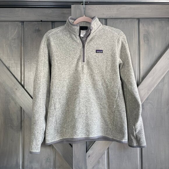 Patagonia Womens Better Sweater 1/4 Zip Fleece Birch White Gray $139 - Picture 2 of 10